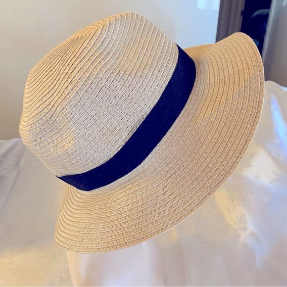 Madewell Packable Straw Hat Stretch Black Hatband S/M Gorgeous - Picture 4 of 6